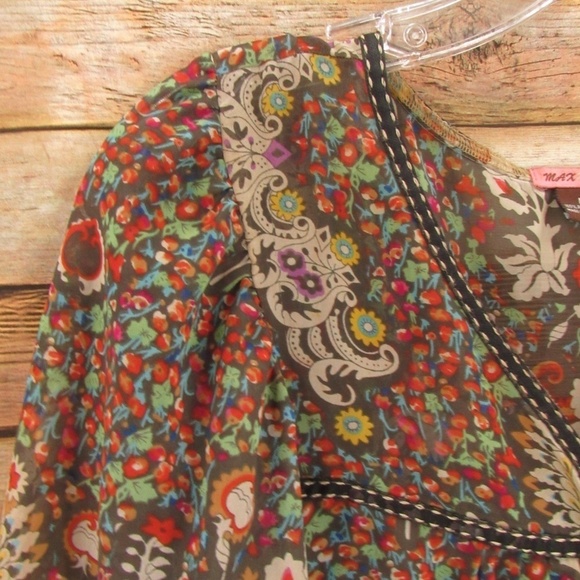 MAXRAVE Floral V-Neck Boho Dress M - Picture 4 of 16